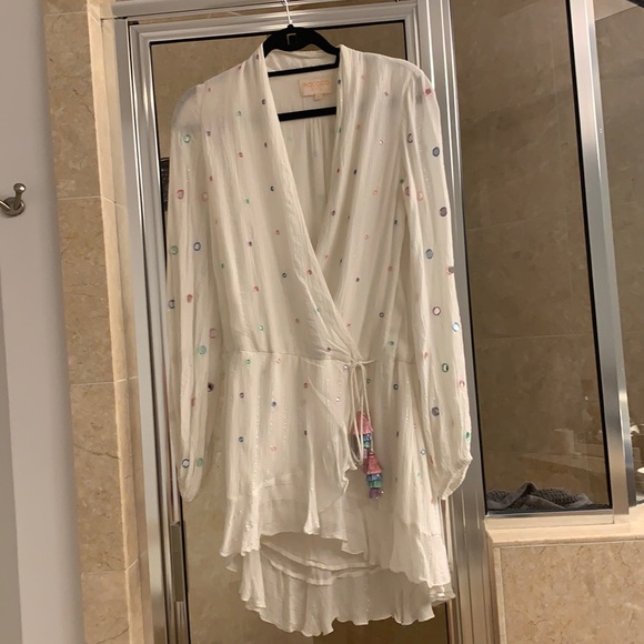 Rococo Sand White Mirror Mini Dress Small